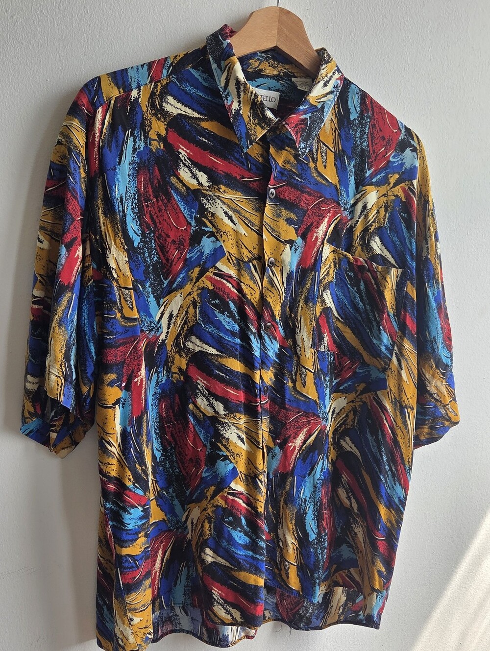 Vintage Multicolor Short-Sleeve Shirt - Yellow/Blue/Red - Picture 3 of 8